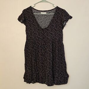 Aeropostale Women's Small Black Floral Mini Dress